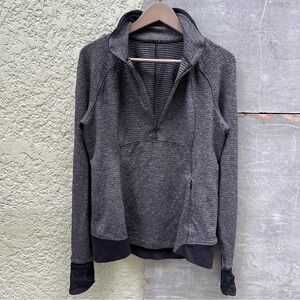 Lululemon Pullover Shirt Women’s Size 10 Heather Grey Black Athleisure Yoga Wear